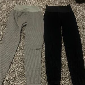 Waffle Knit Leggings - Gray and Black by Ryderwear. Size XS.